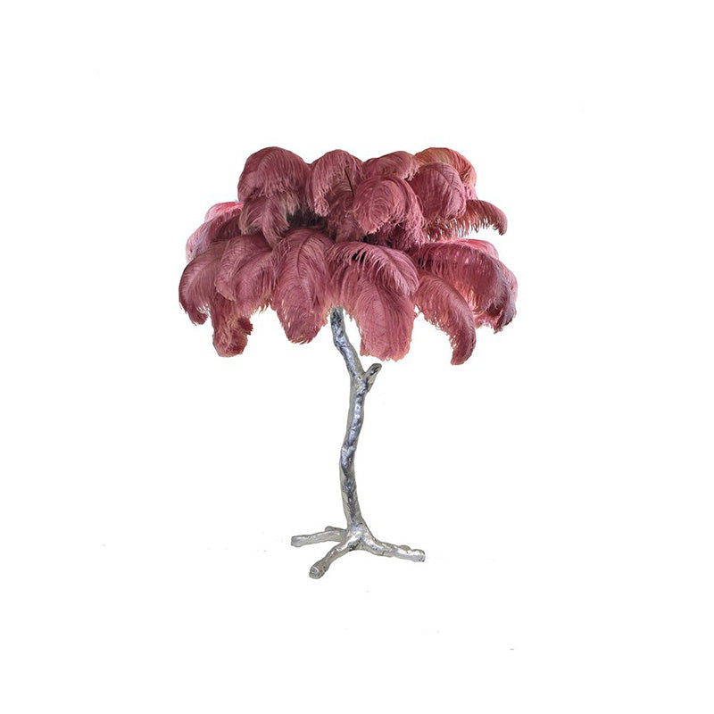 Colorful Ostrich Feather Table Lamp - Cueteks