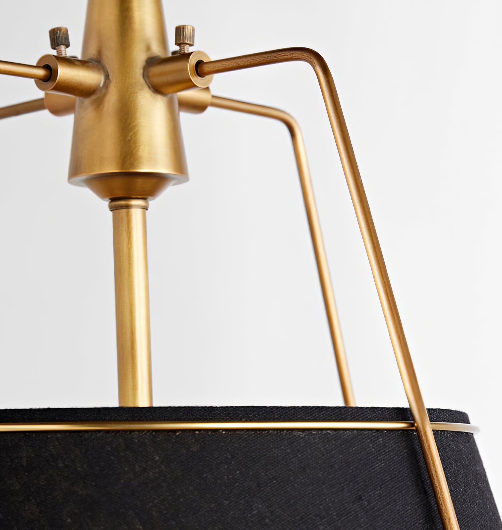 Renée Conical Gold and Fabric  Pendant Lamp - Cueteks