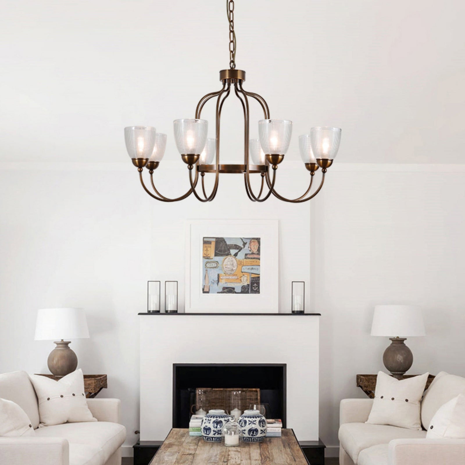 Meruna 6-light chandelier - Cueteks