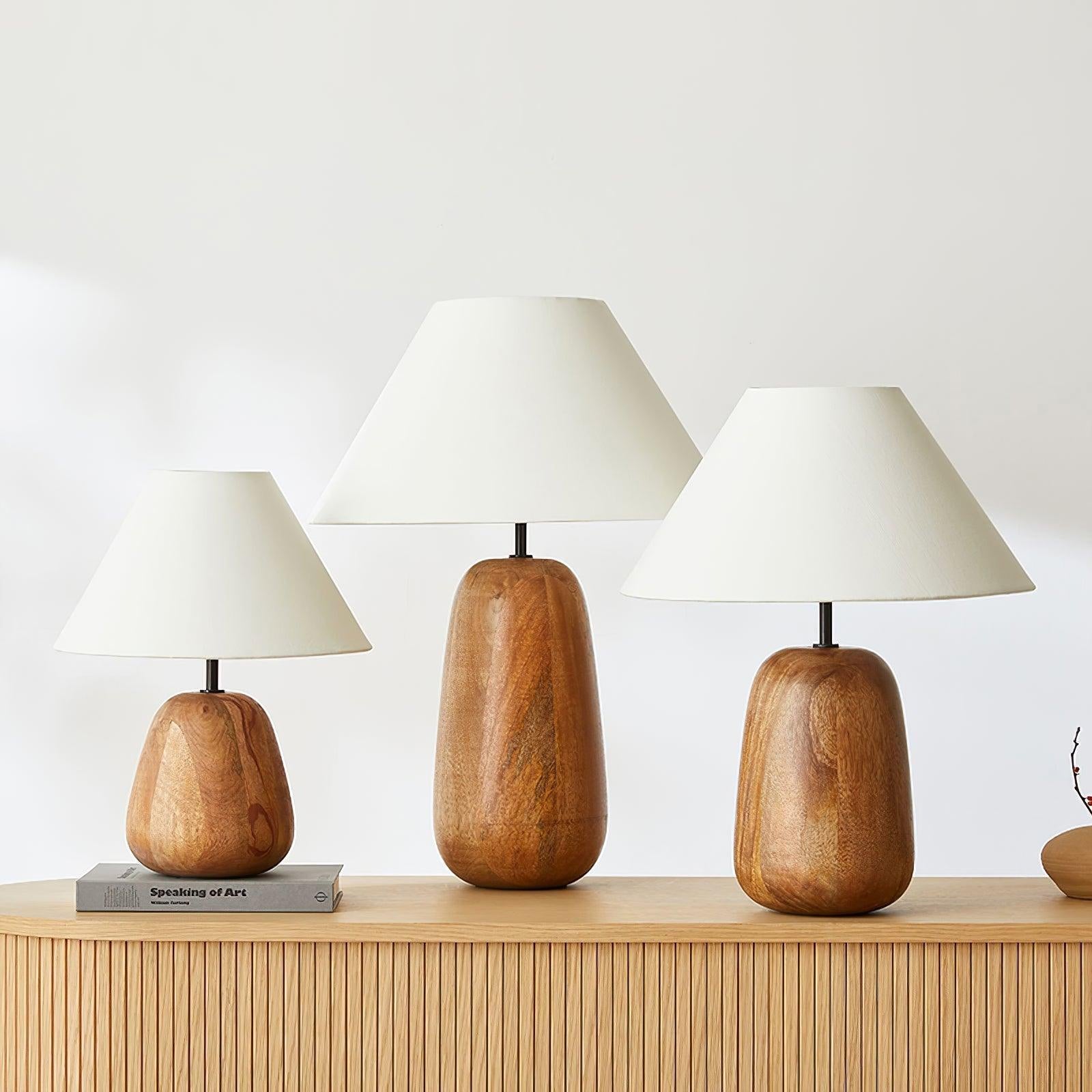 Grooved Country Wood Table Lamp - Cueteks