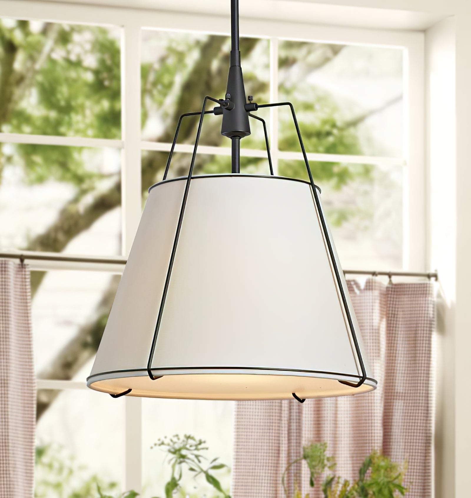 Renée Conical Gold and Fabric  Pendant Lamp - Cueteks
