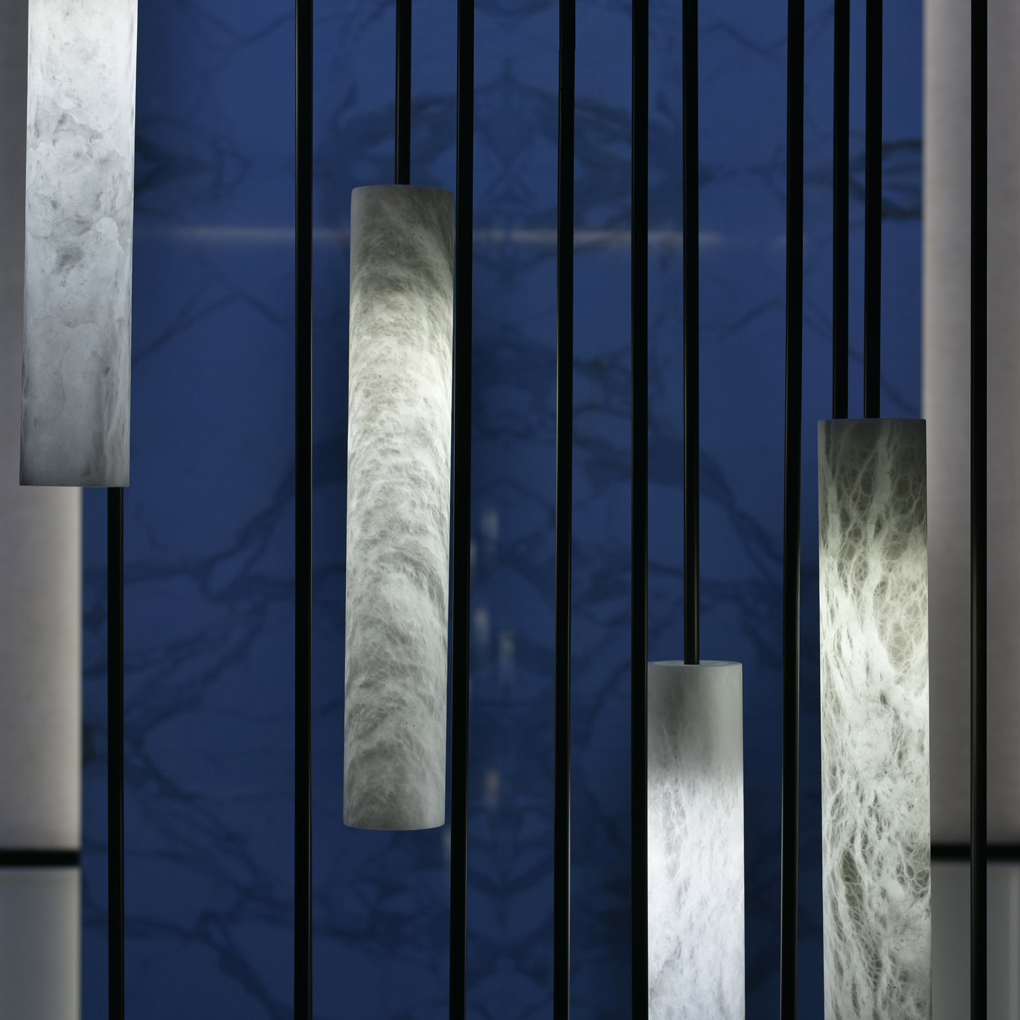 Slim Alabaster Cylinder Pendant Light - Cueteks