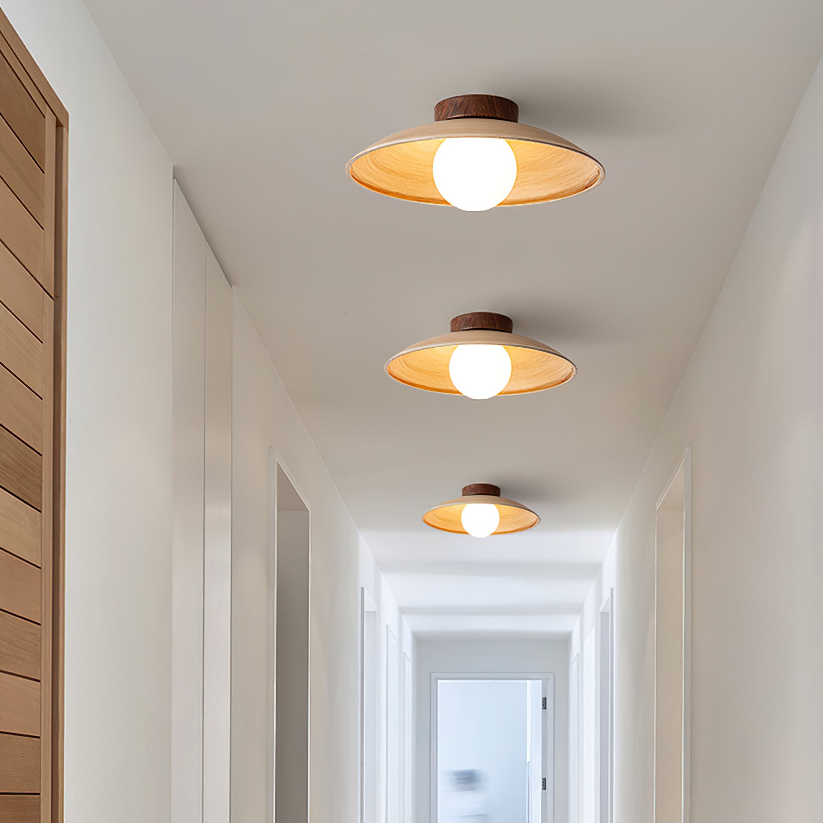 Vintage Wood Dome Ceiling Light - Cueteks