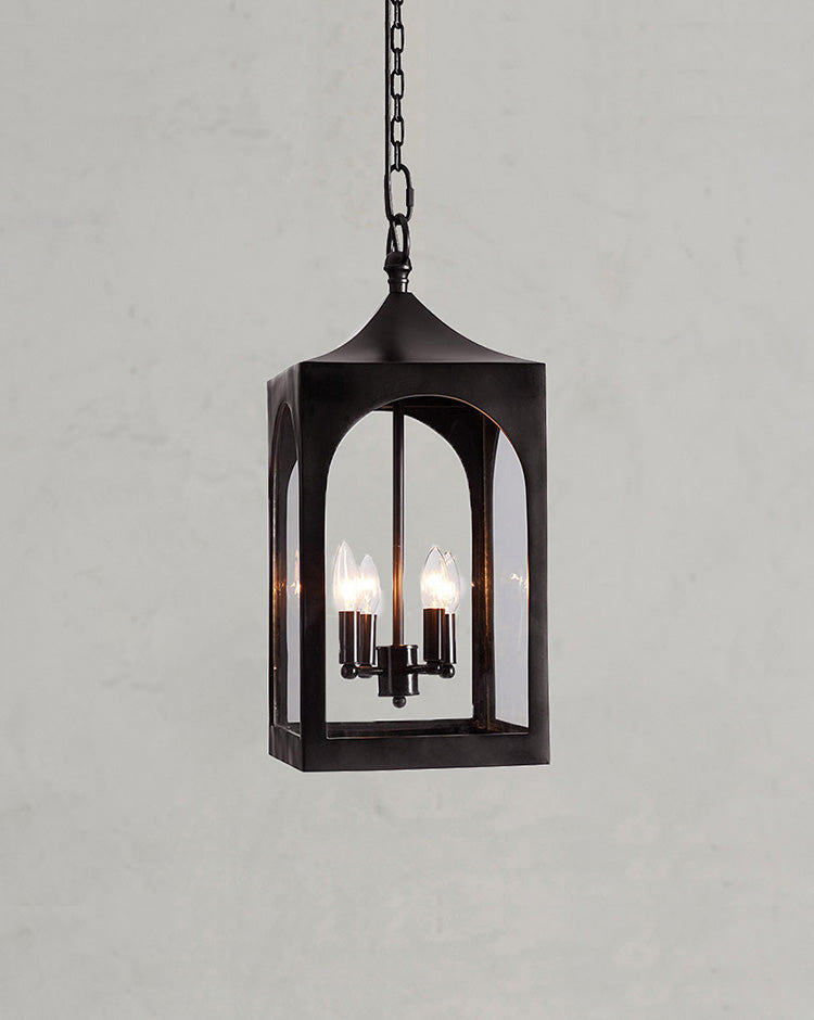 Caleb Vintage-Style Outdoor Lantern Pendant Light - Cueteks