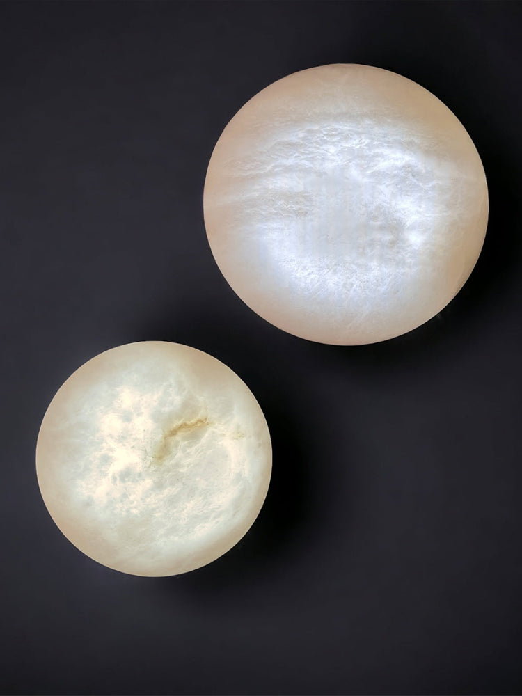 Lunar Glow Alabaster Wall Light - Cueteks