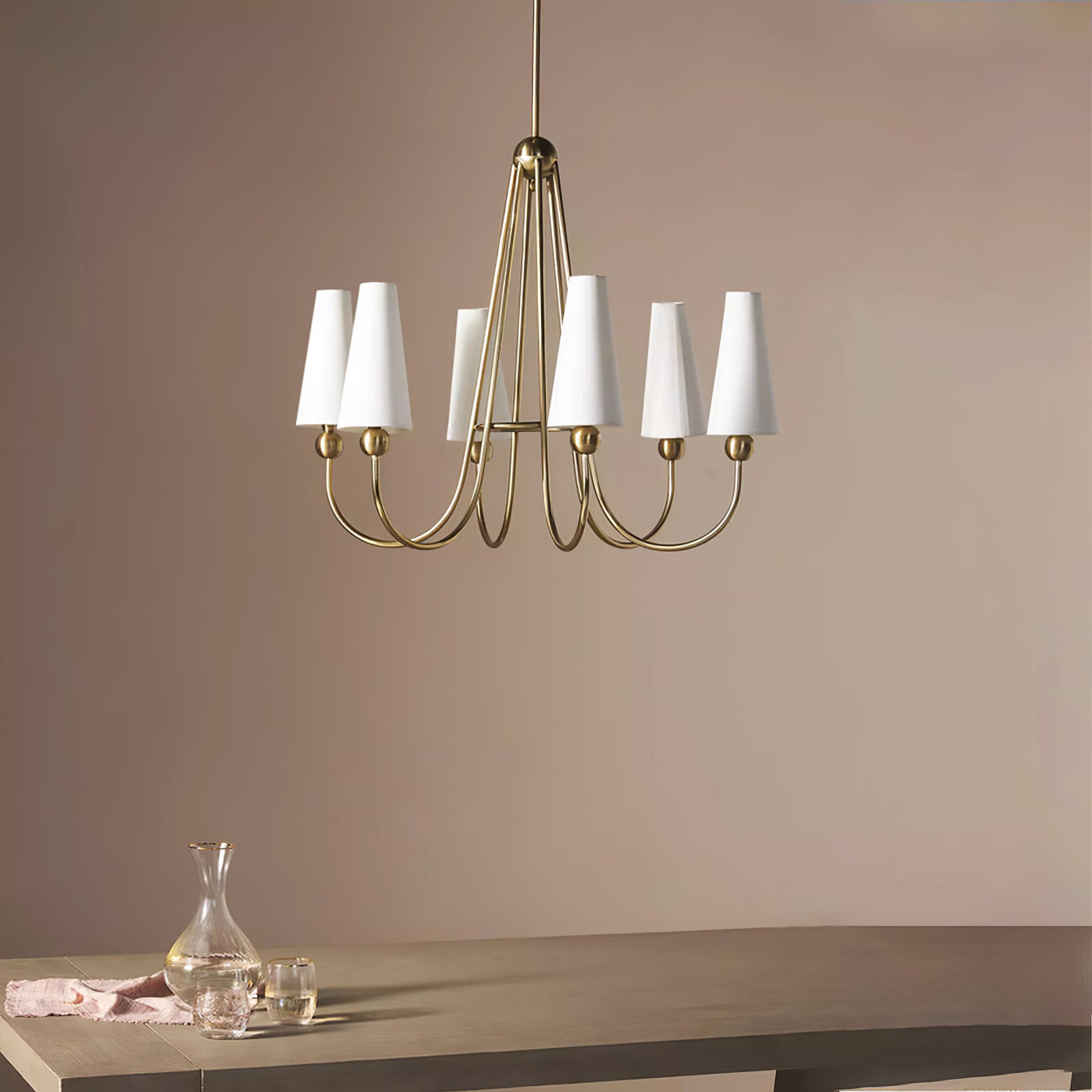 Brass Frame Mavis Chandelier - Cueteks