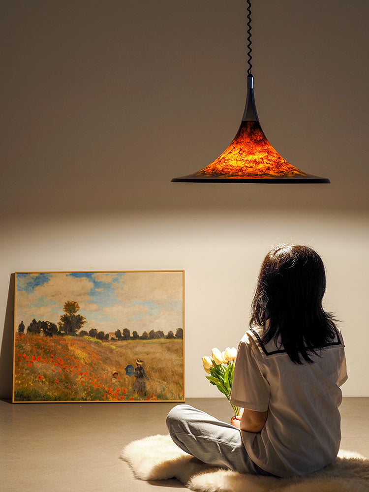 Vintage painted adjustable Pendant Light - Cueteks