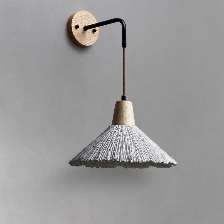 Vintage Textured Wood Wall Lamp - Cueteks