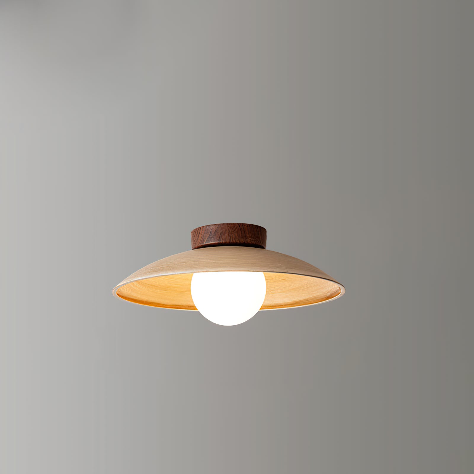 Vintage Wood Dome Ceiling Light - Cueteks