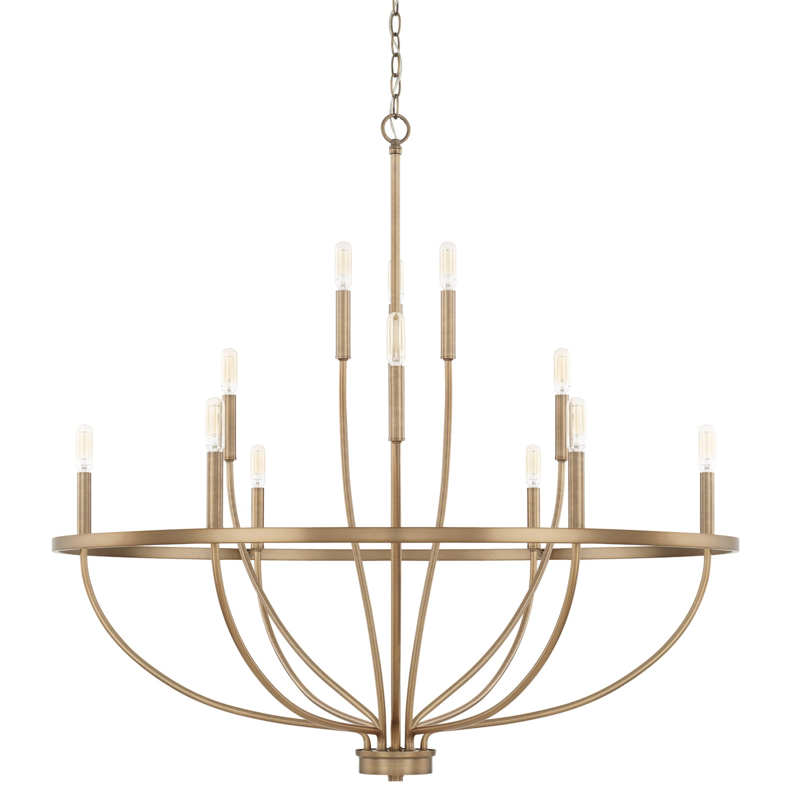 Modern Industrial 12-Light Cage Chandelier - Cueteks