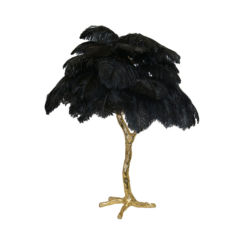 Colorful Ostrich Feather Table Lamp - Cueteks