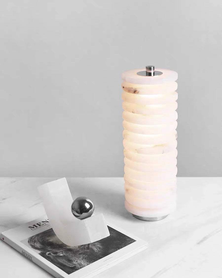 Handmade Alabaster Table Lamp - Cueteks