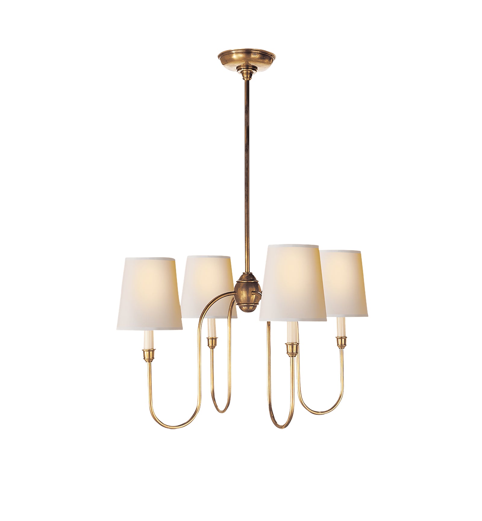 Classic 4-Light Brass Chandelier with Shades - Cueteks