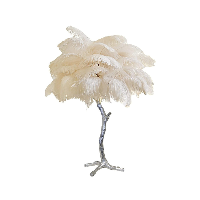Colorful Ostrich Feather Table Lamp - Cueteks