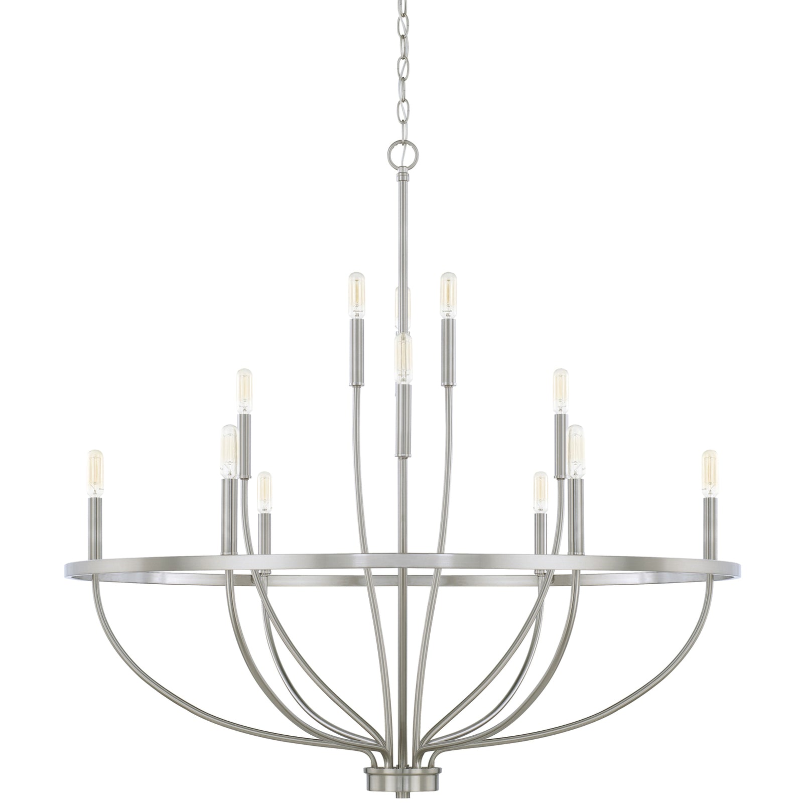 Modern Industrial 12-Light Cage Chandelier - Cueteks