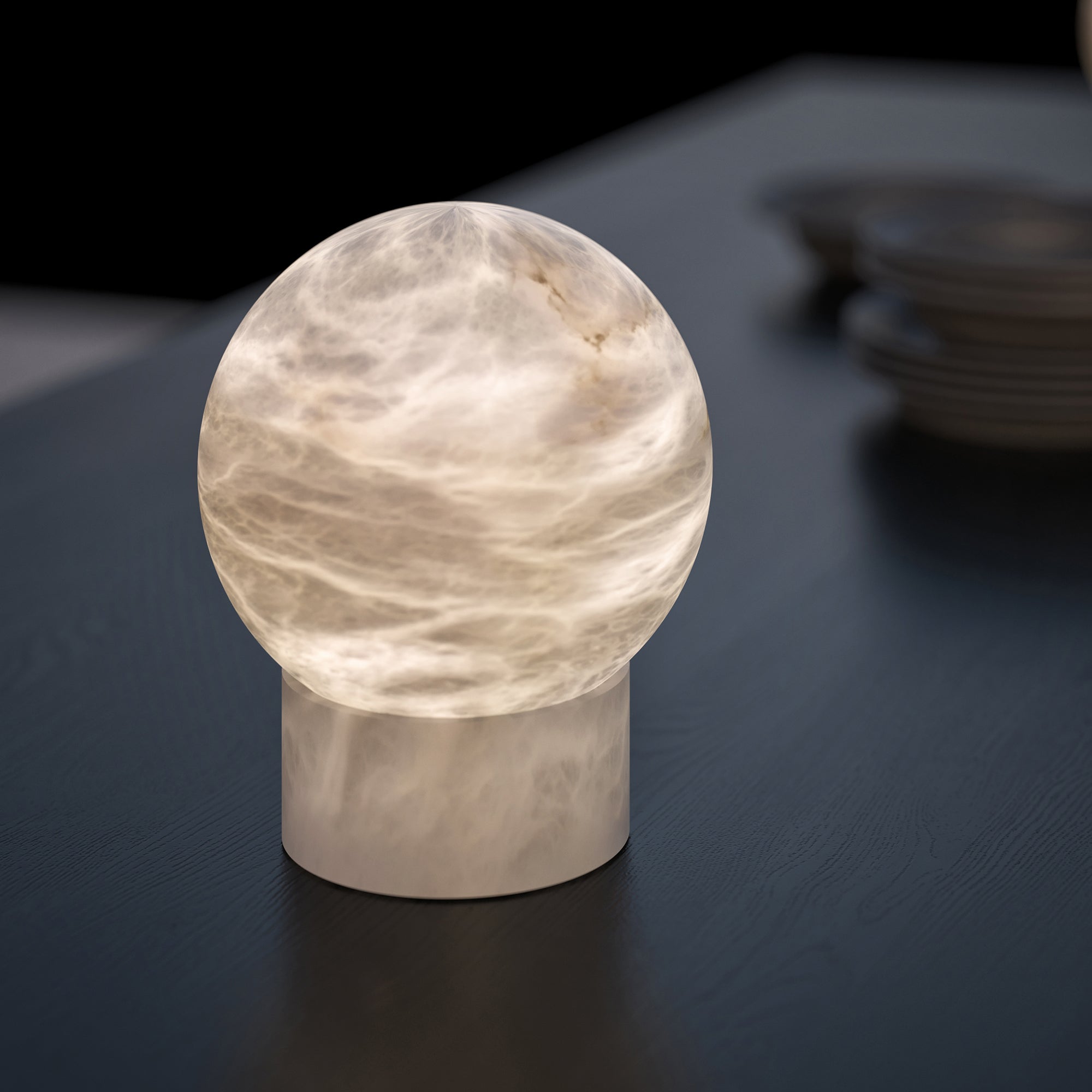 Globe Alabaster Table Lamp - Cueteks