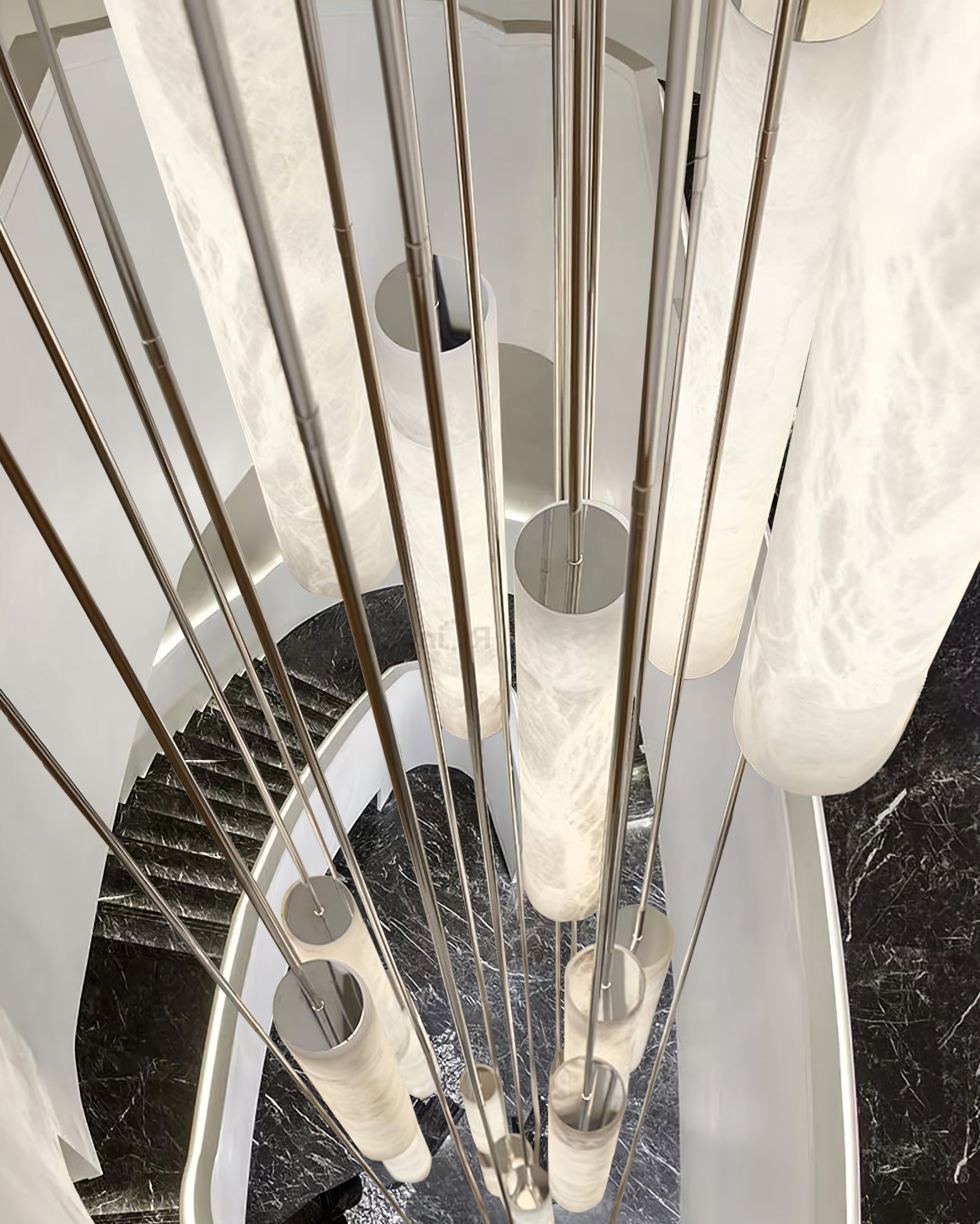 Slim Alabaster Cylinder Pendant Light - Cueteks