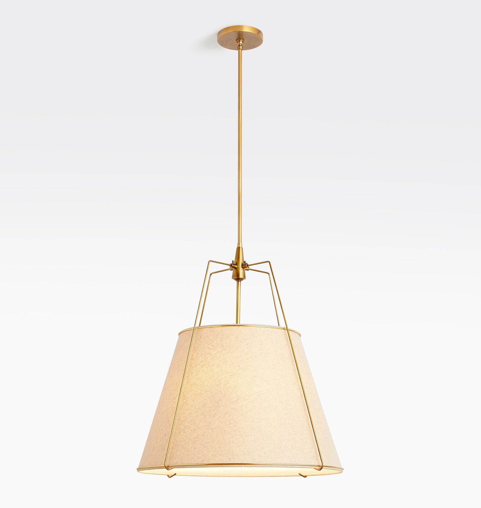 Renée Conical Gold and Fabric  Pendant Lamp - Cueteks
