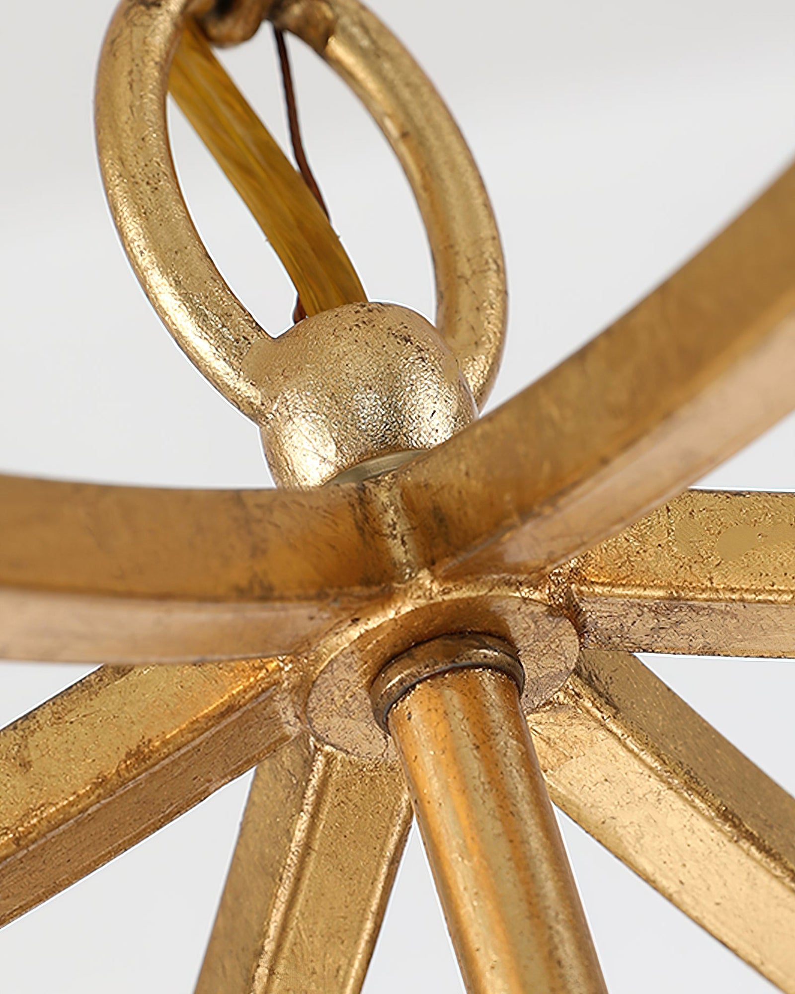 Rustic gold lantern chandelier - Cueteks