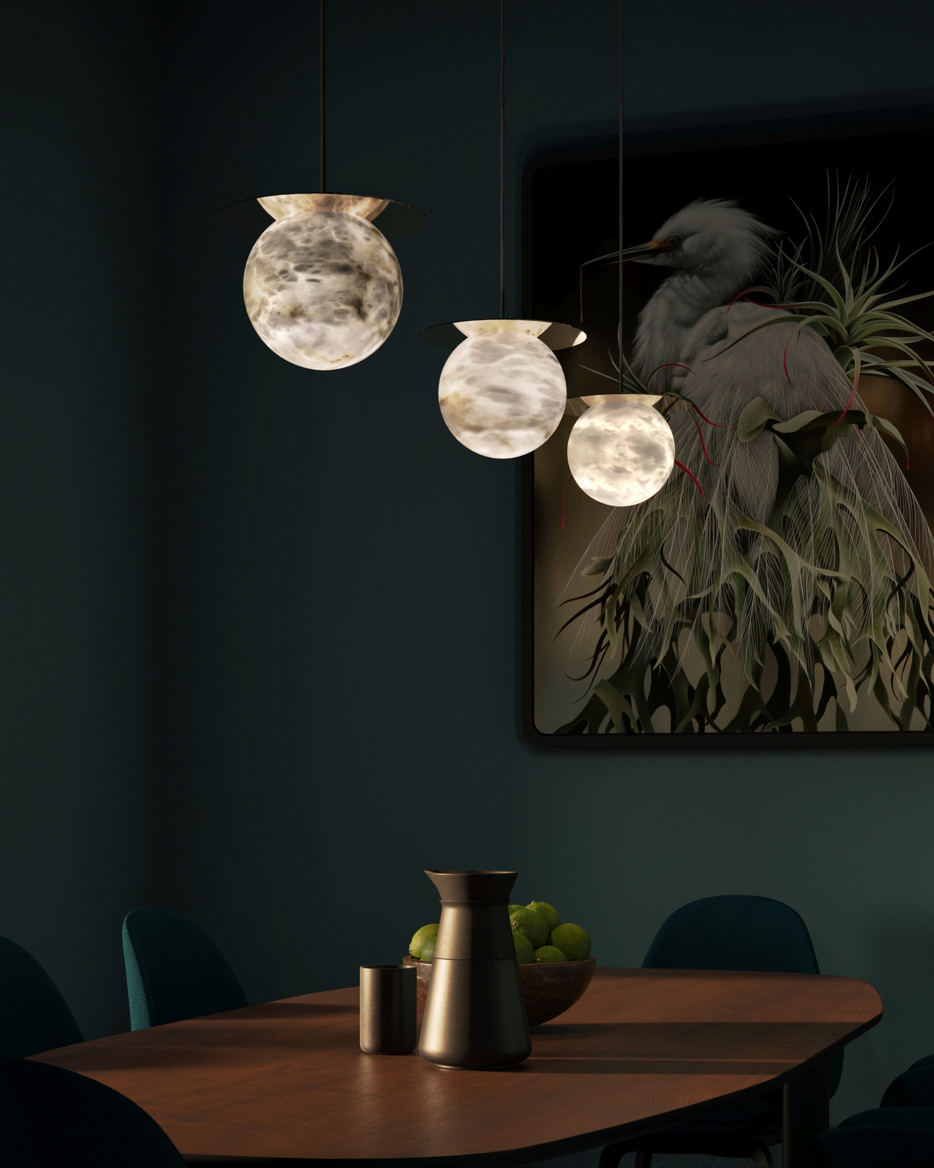 Disc Alabaster Pendant Light - Cueteks