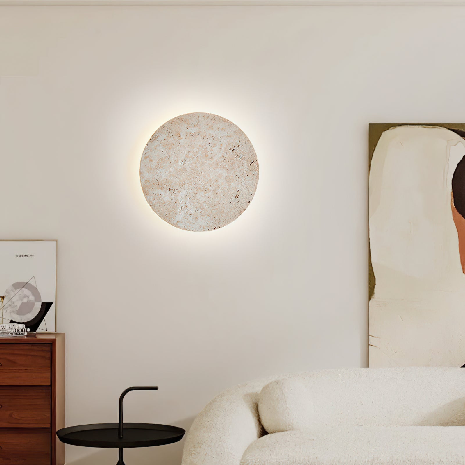 Round Natural Stone LED Wall Light - Cueteks