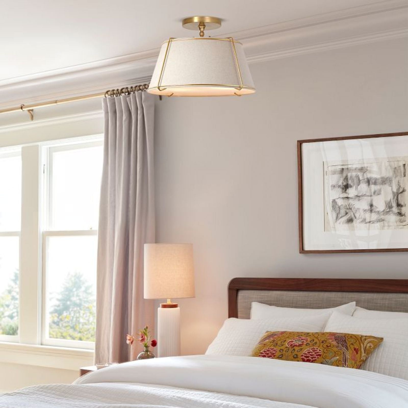 Gold Conical Semi-Flush Lise Ceiling Light - Cueteks