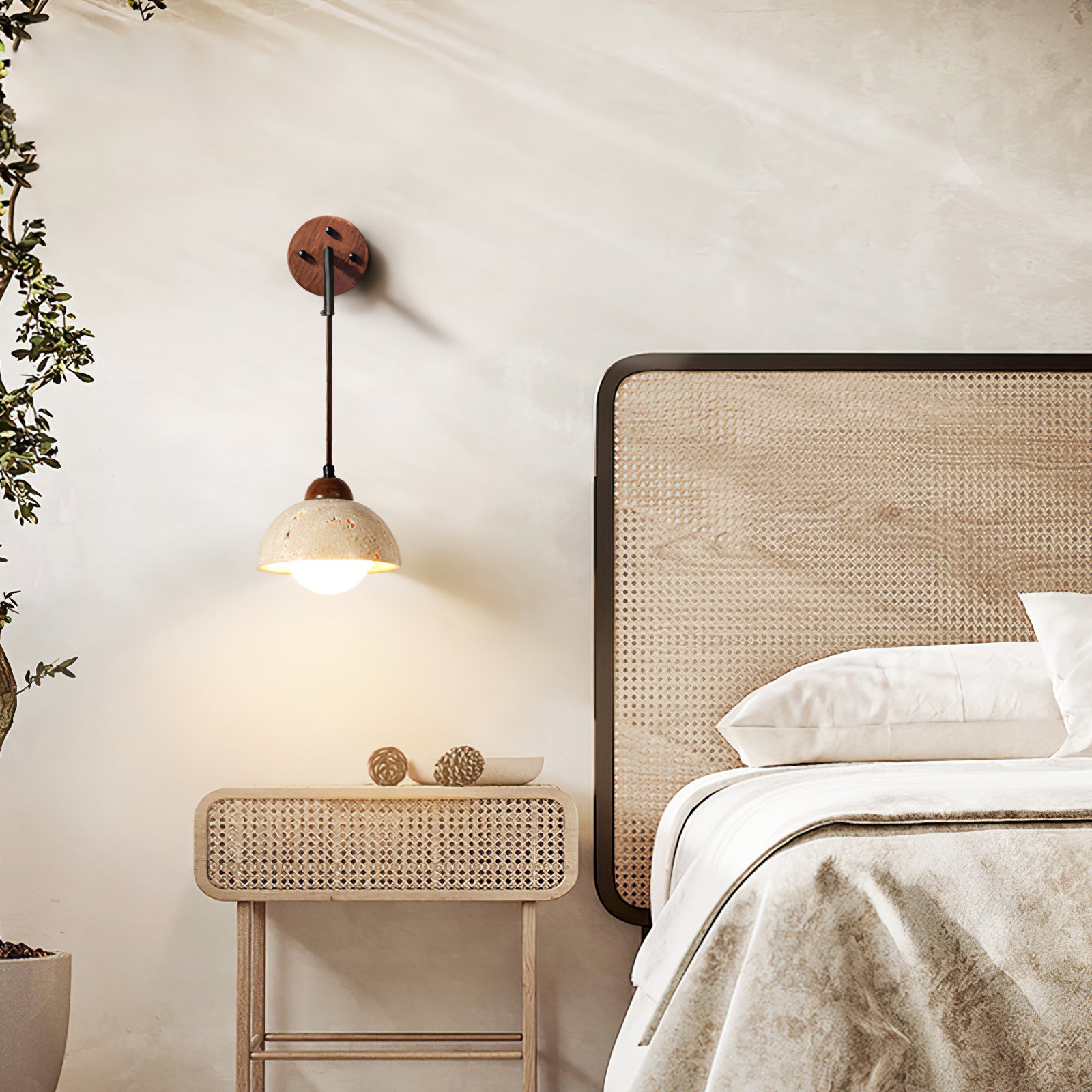 Wabi-sabi texture stone wall lamp - Cueteks