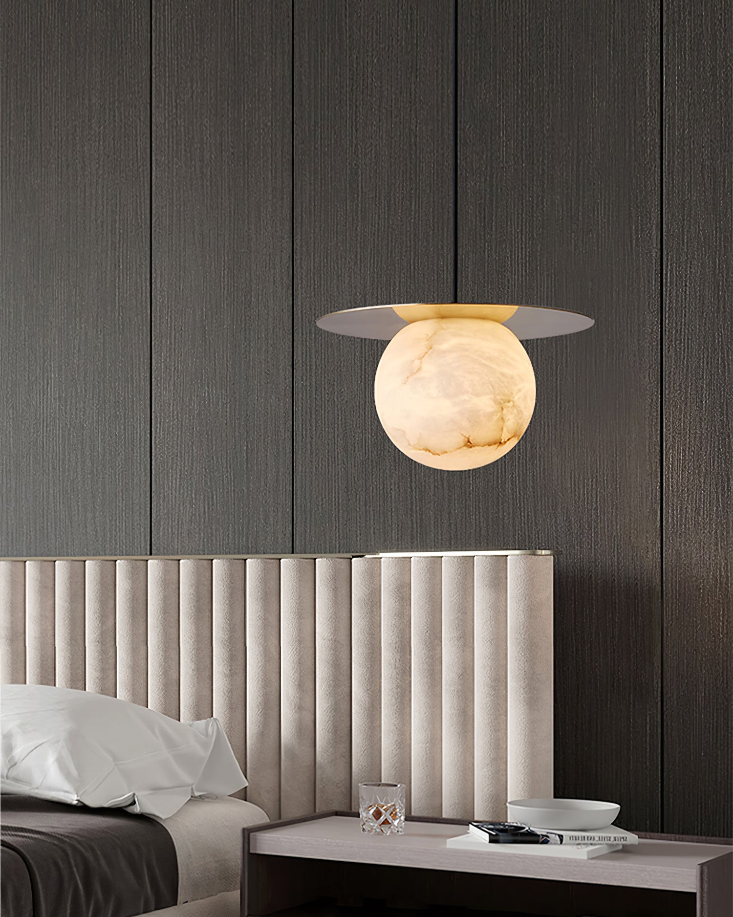 Disc Alabaster Pendant Light - Cueteks