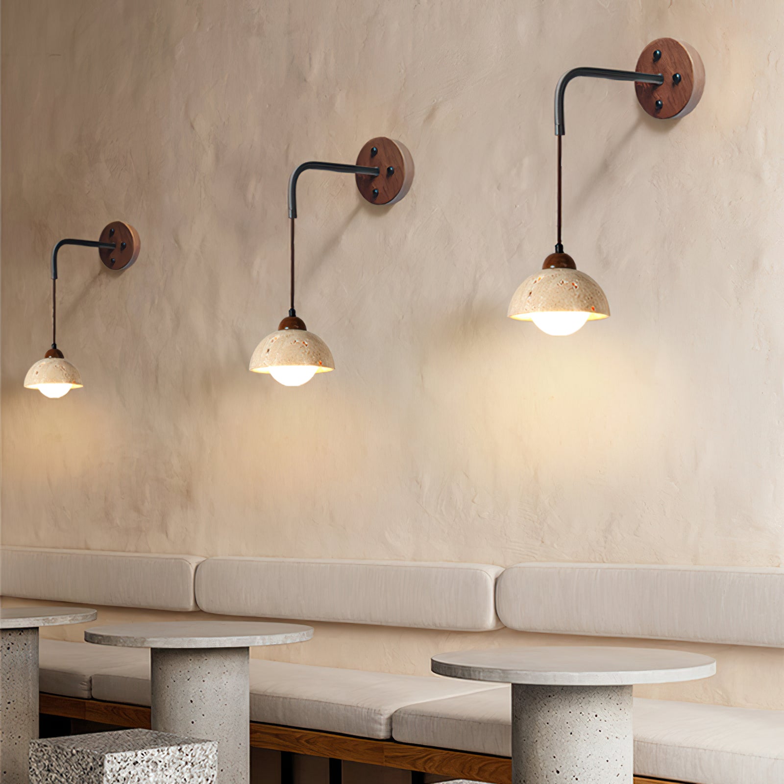 Wabi-sabi texture stone wall lamp - Cueteks
