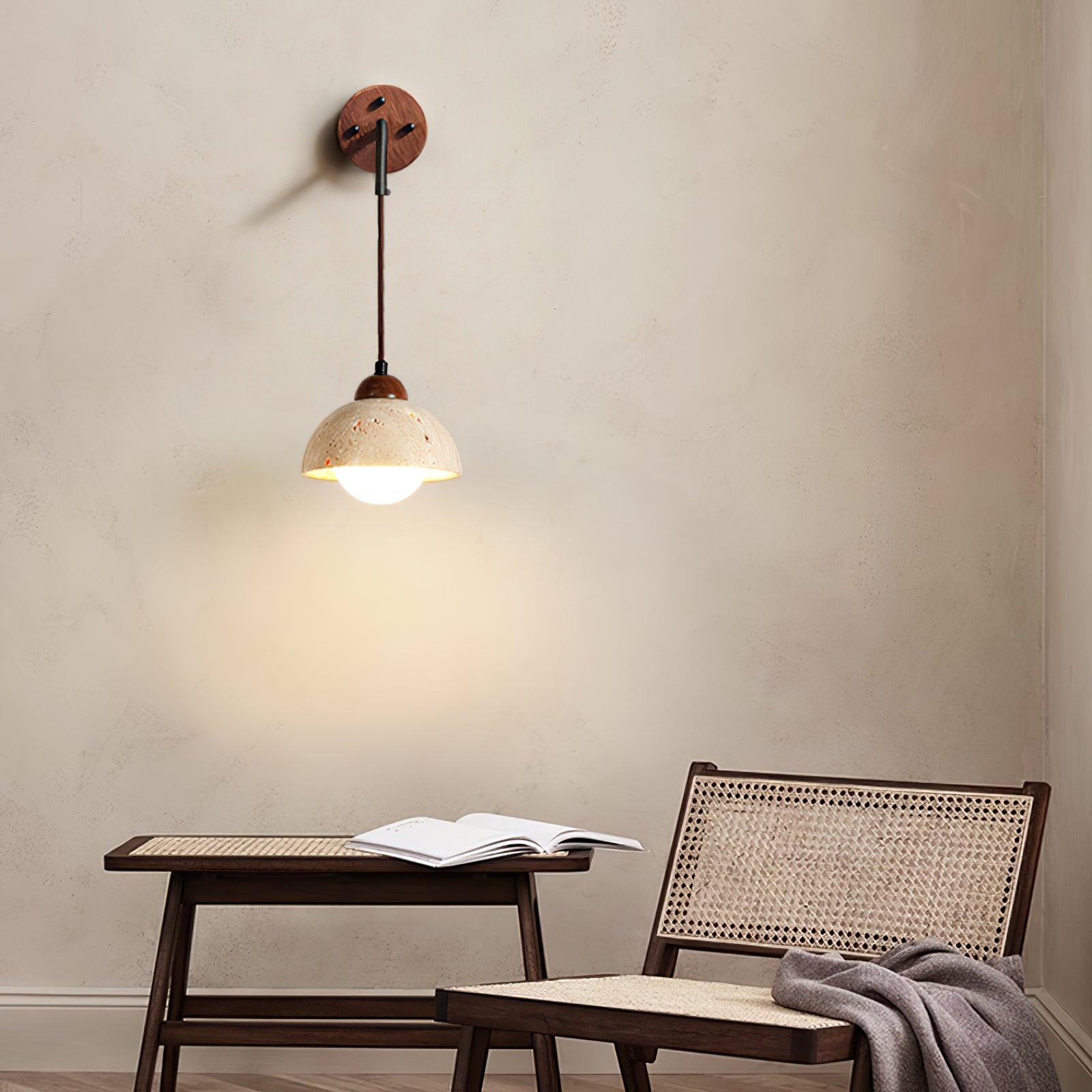 Wabi-sabi texture stone wall lamp - Cueteks