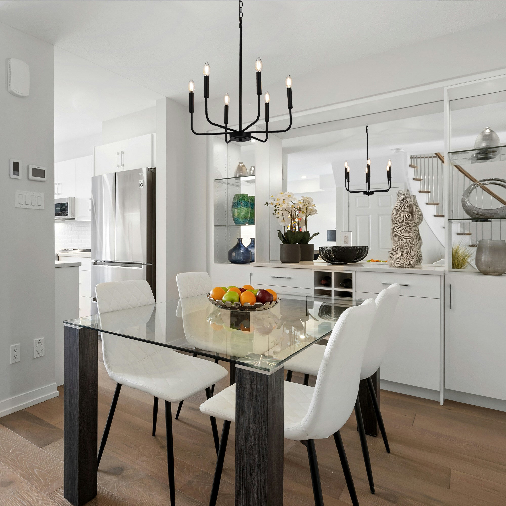 Modern Black Candlestick Chandelier - Cueteks