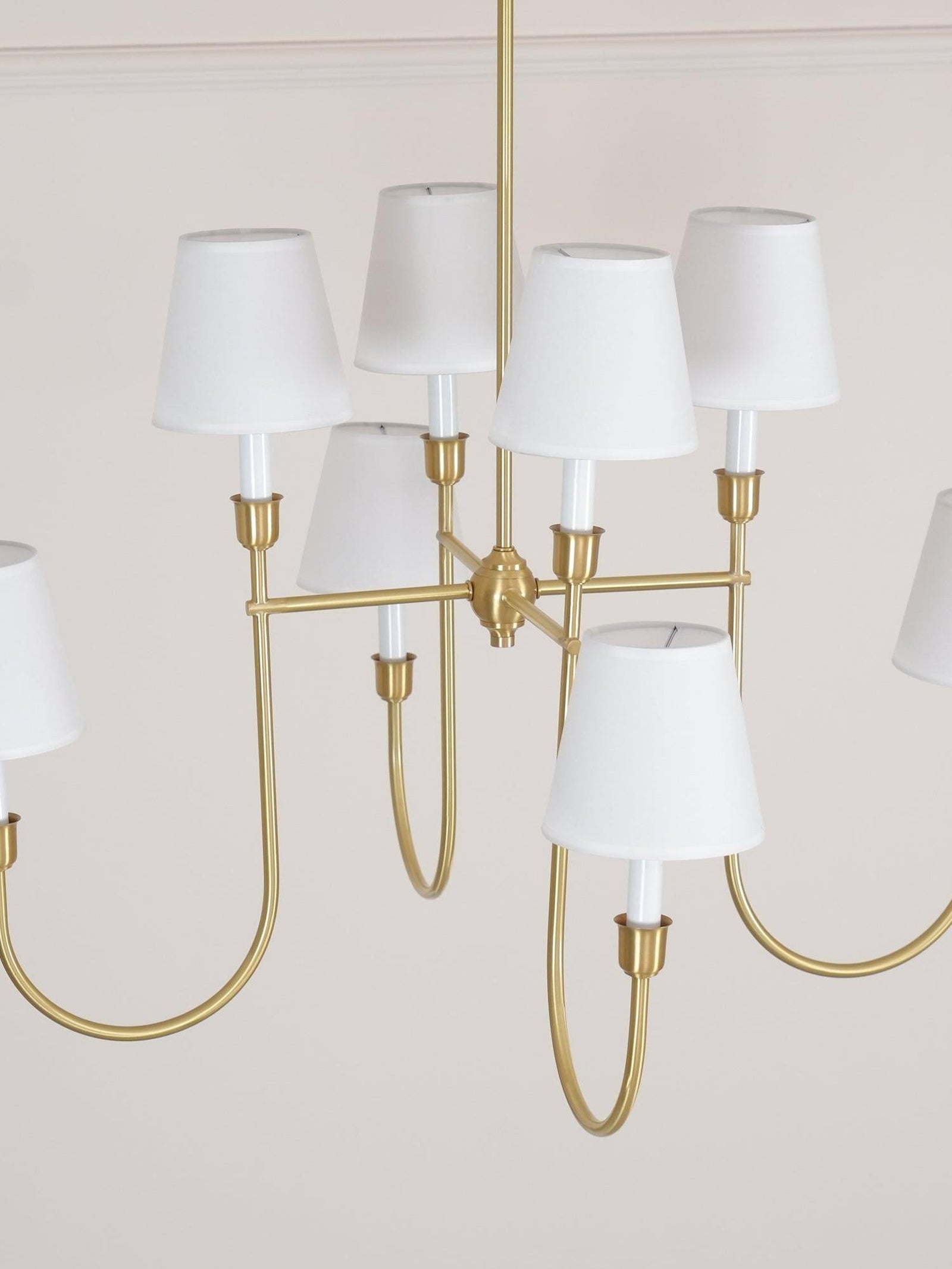 Vendome Gold Fabric Shade Chandelier - Cueteks