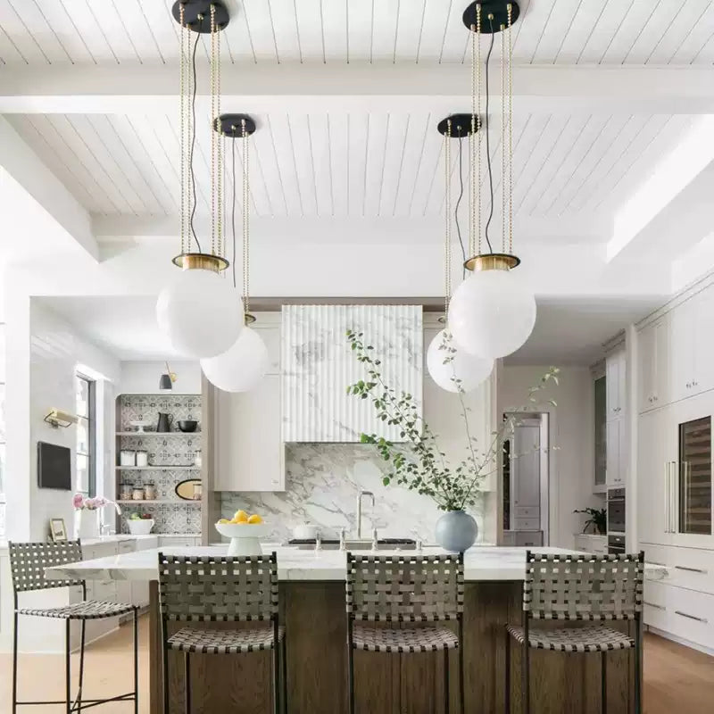 Opal Globe Gunther Pendant Light - Cueteks