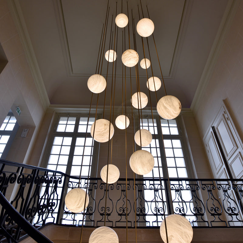 Luxury Multi-Globe Alabaster Pendant Light - Cueteks