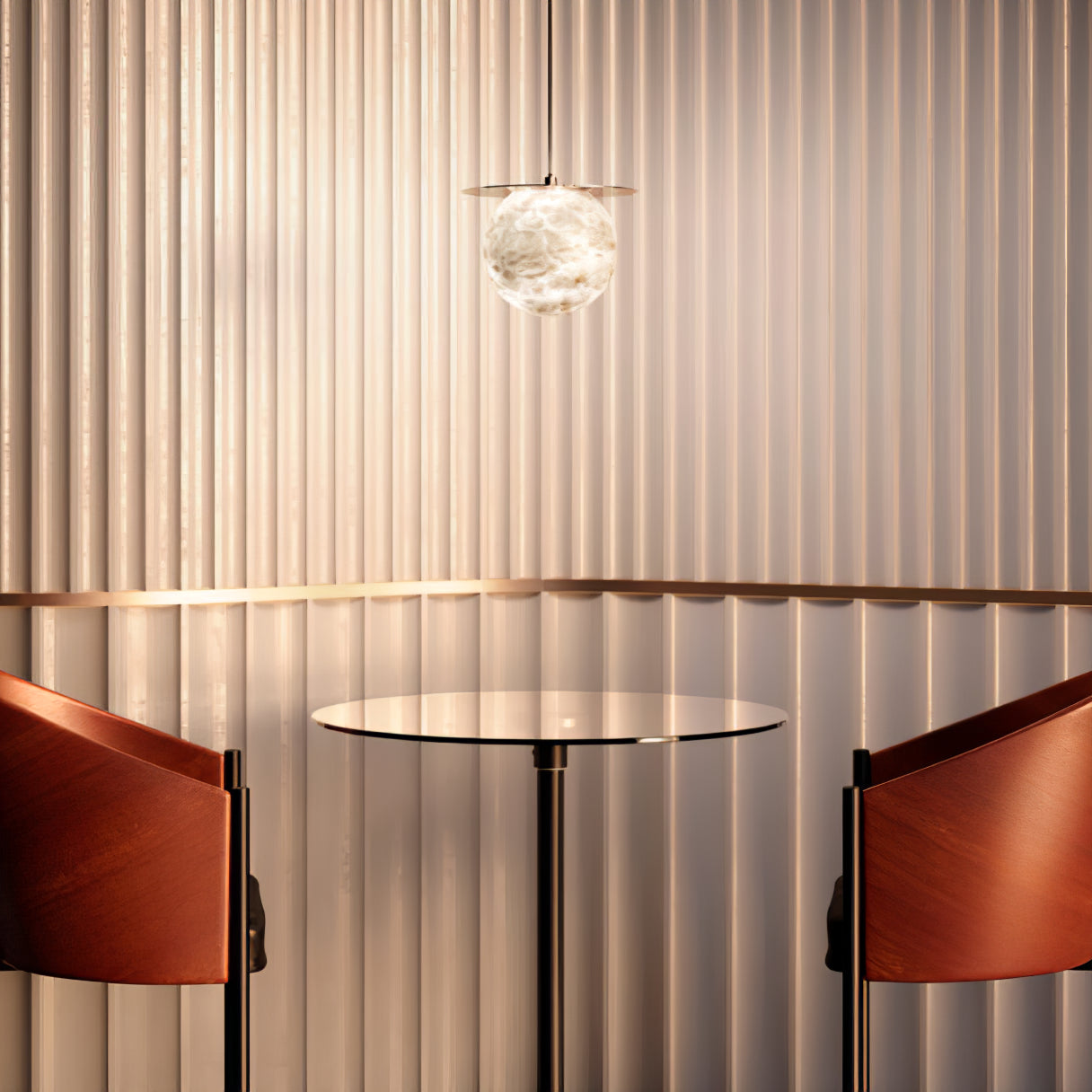 Disc Alabaster Pendant Light - Cueteks