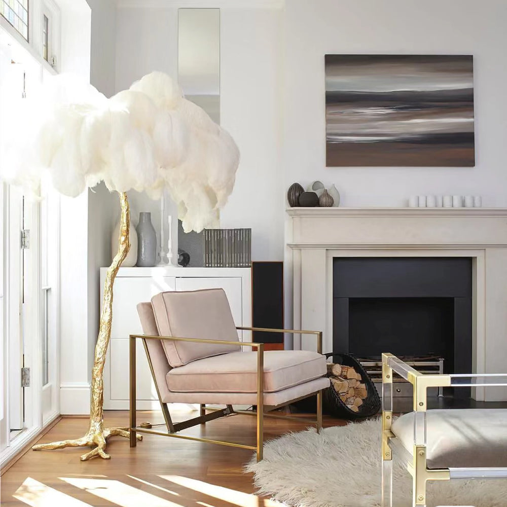 Colorful Ostrich Feather Floor Lamp - Cueteks