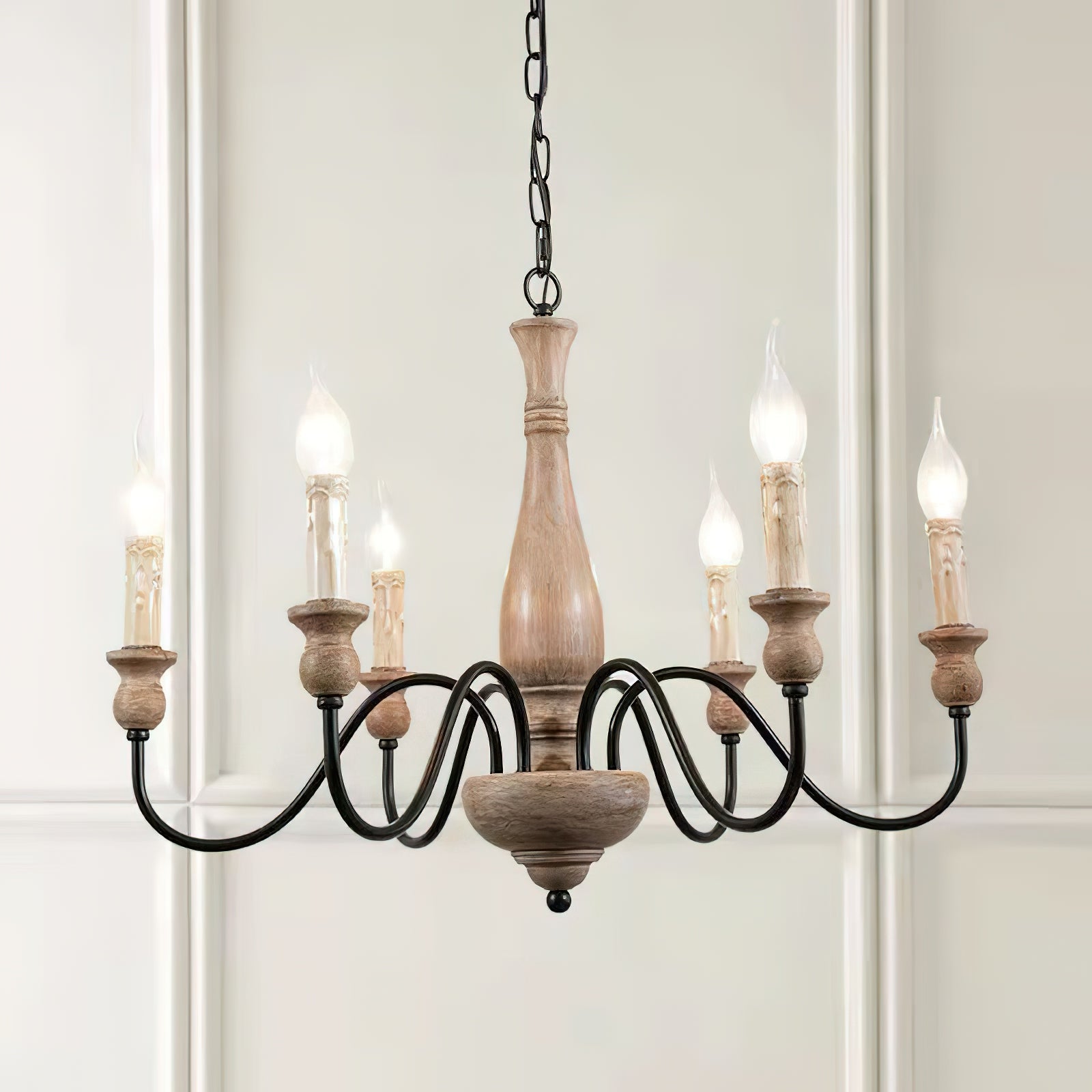 Rustic Farmhouse Candlestick Chandelier - Cueteks