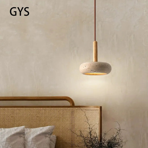 Hourglass Travertine Pendant Light - Cueteks