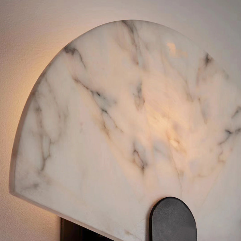 Fan-Shaped Alabaster Wall Light - Cueteks