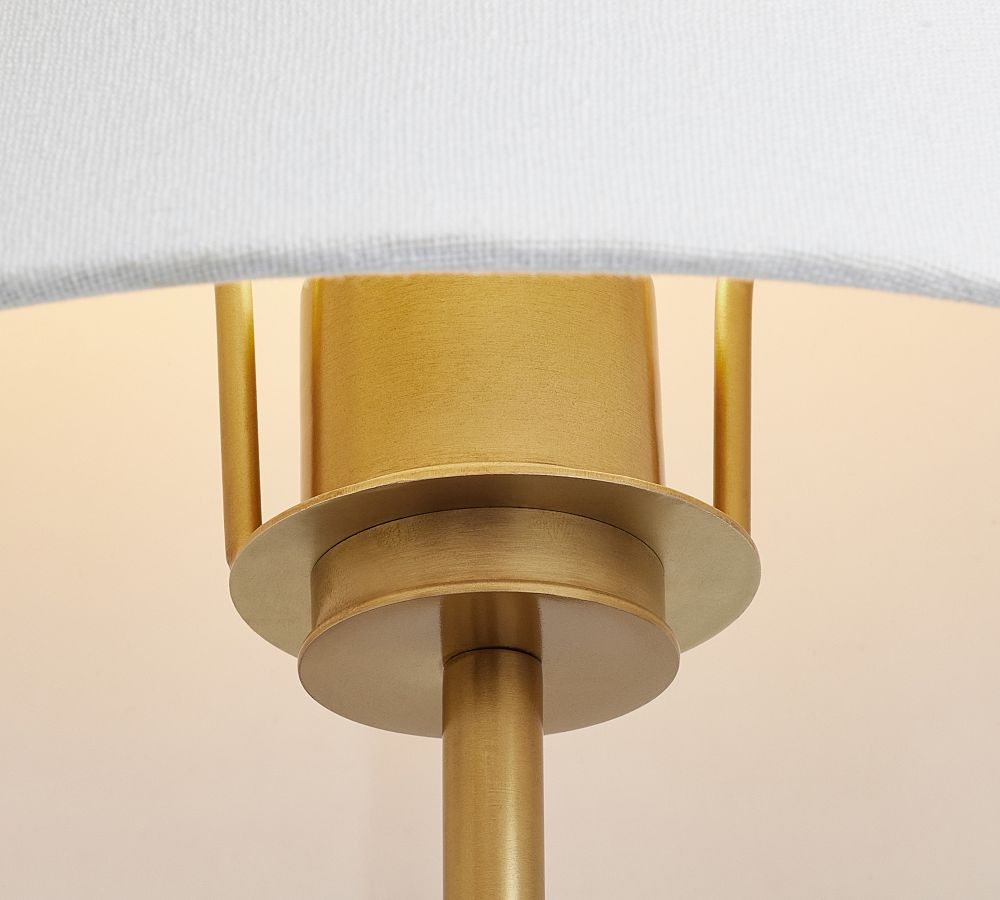 Fabric Lampshade Brass Curved Wall Lamp - Cueteks