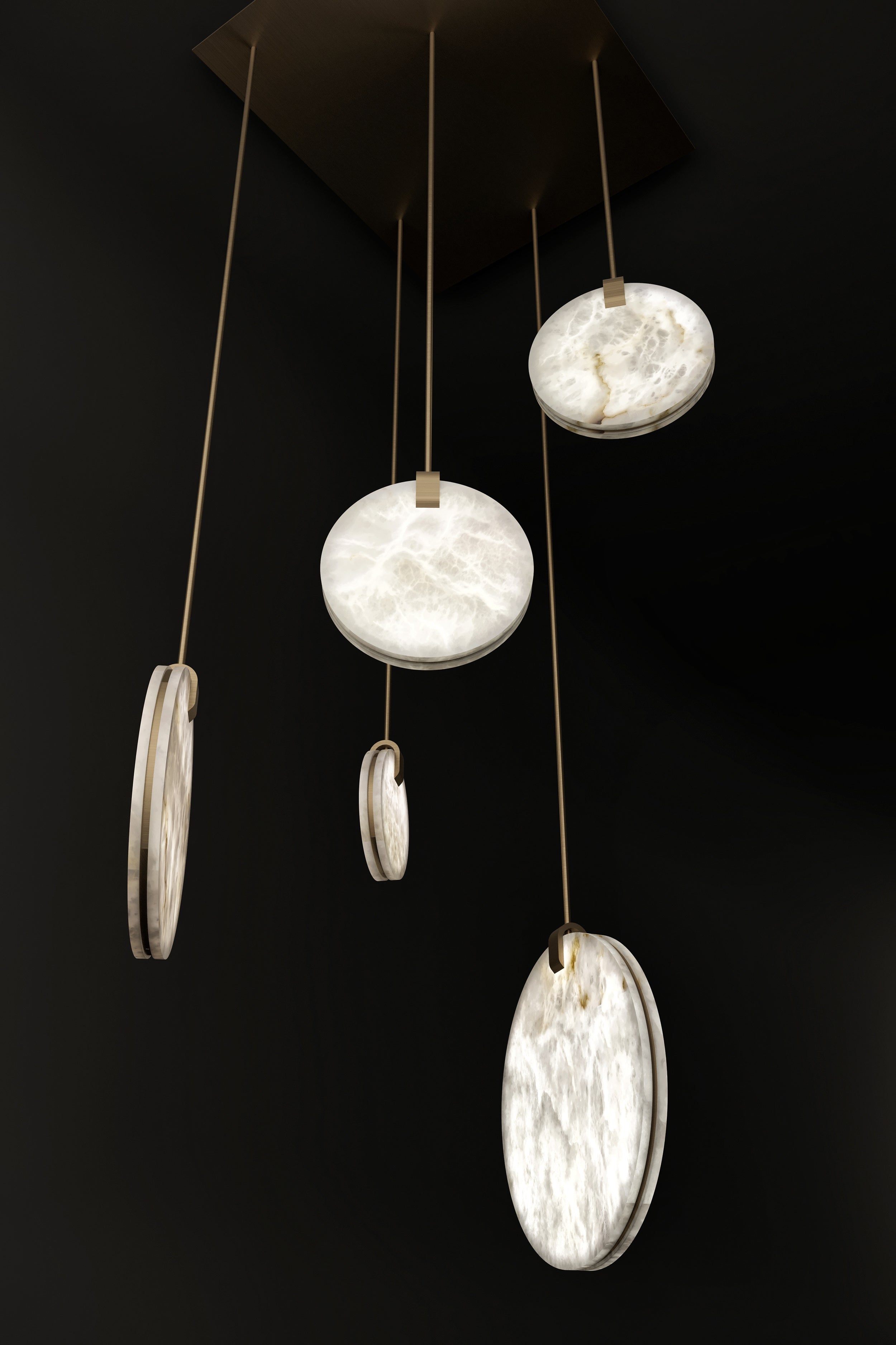 Tiered Alabaster Staircase Chandelier - Cueteks