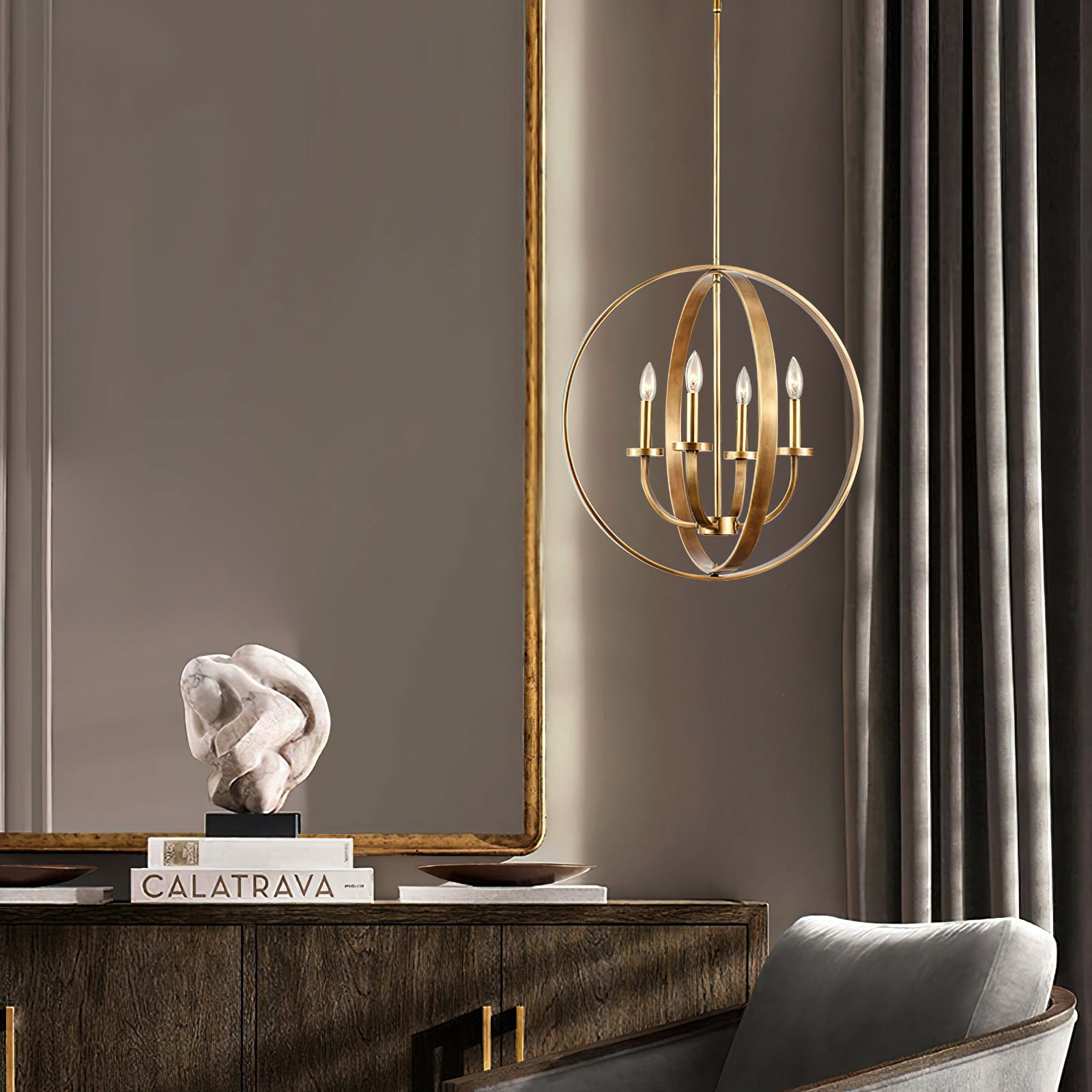 Modern cage chandelier - Cueteks