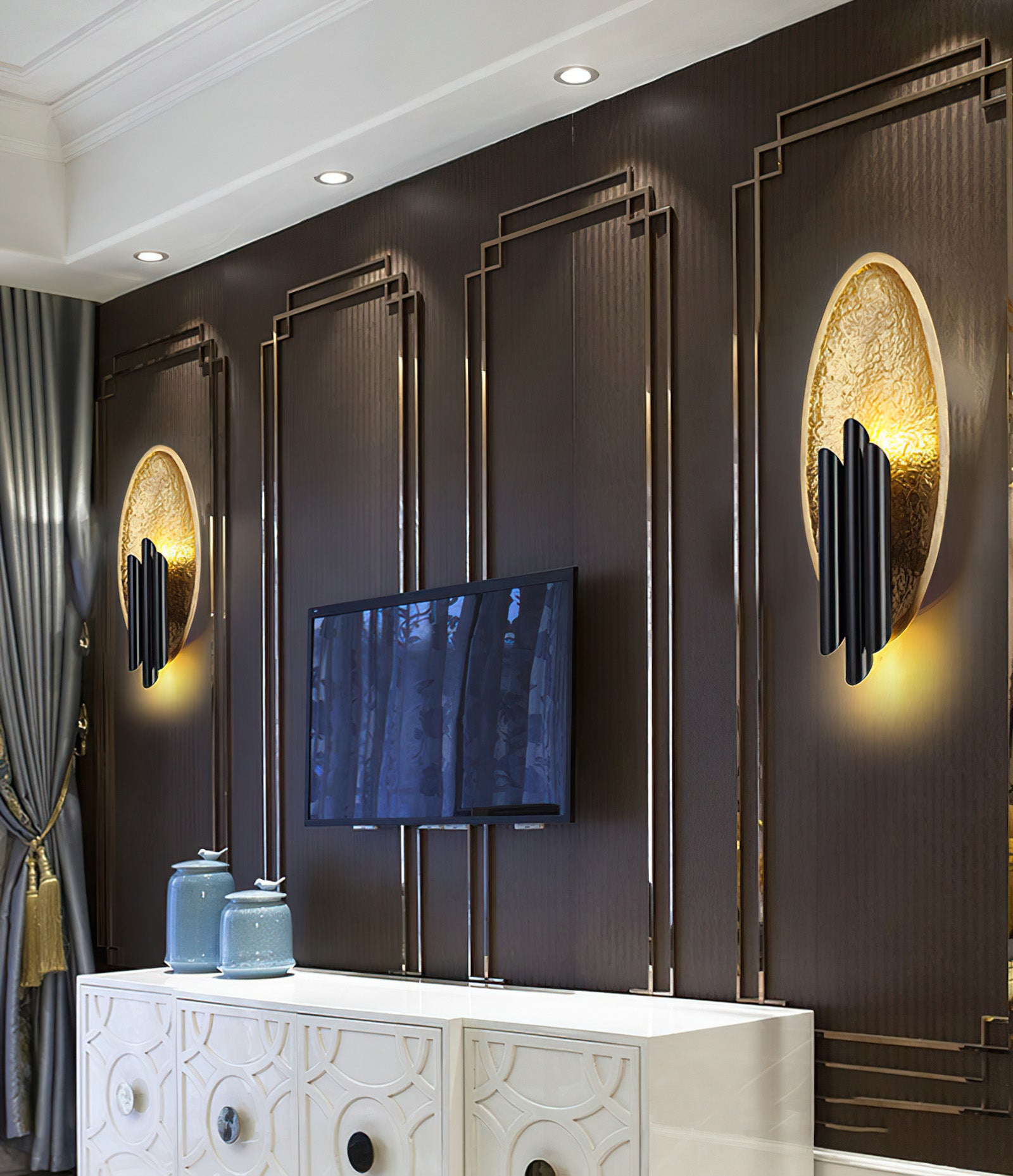 Electroplated Iron Oval Wall Light - Cueteks