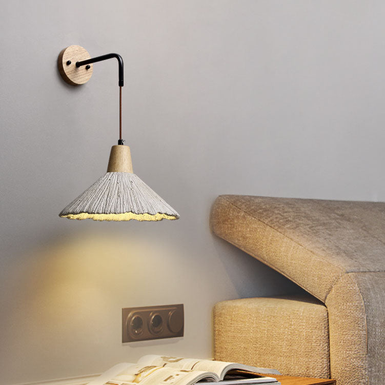 Vintage Textured Wood Wall Lamp - Cueteks