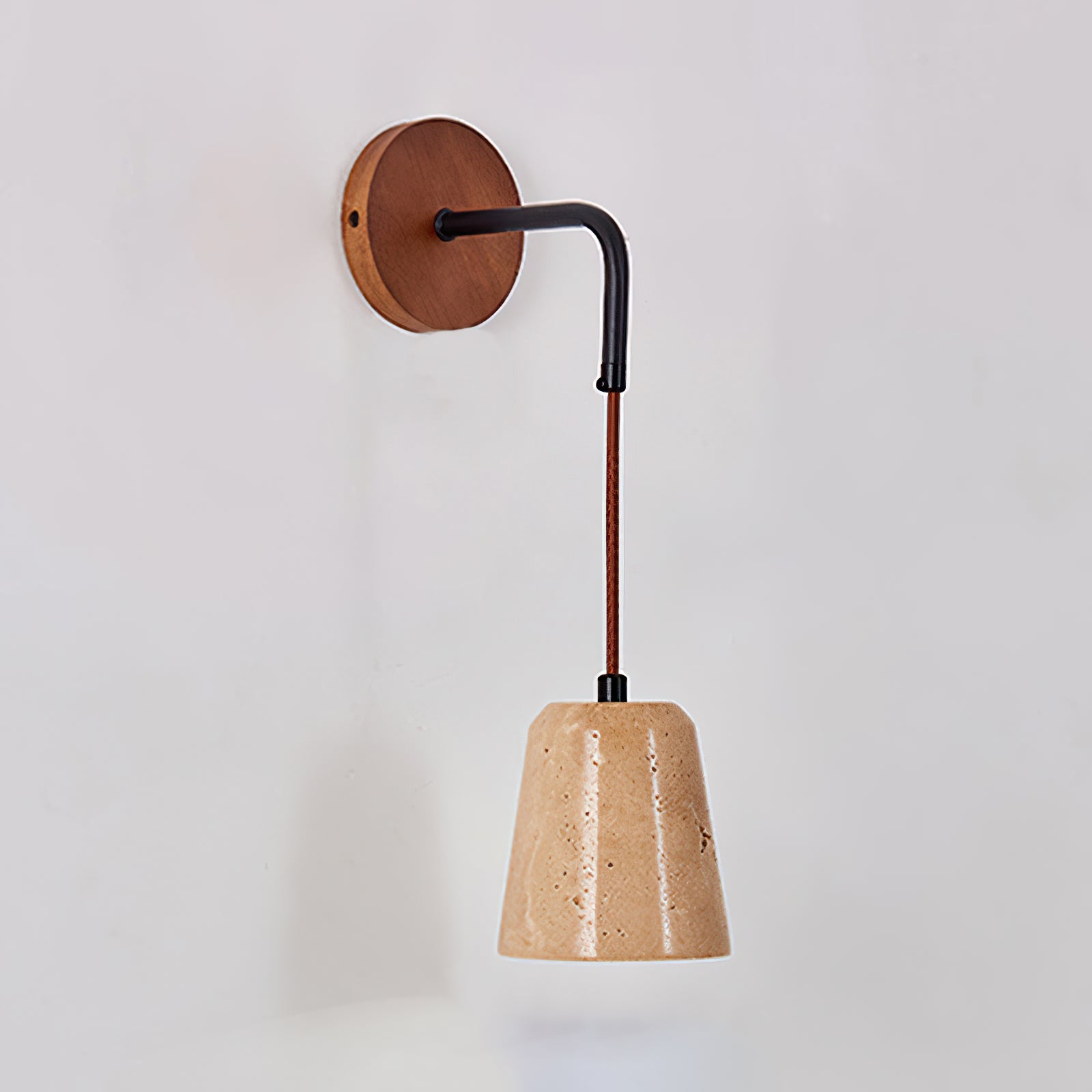 Yellow Travertine Disc Base Wall Lamp - Cueteks