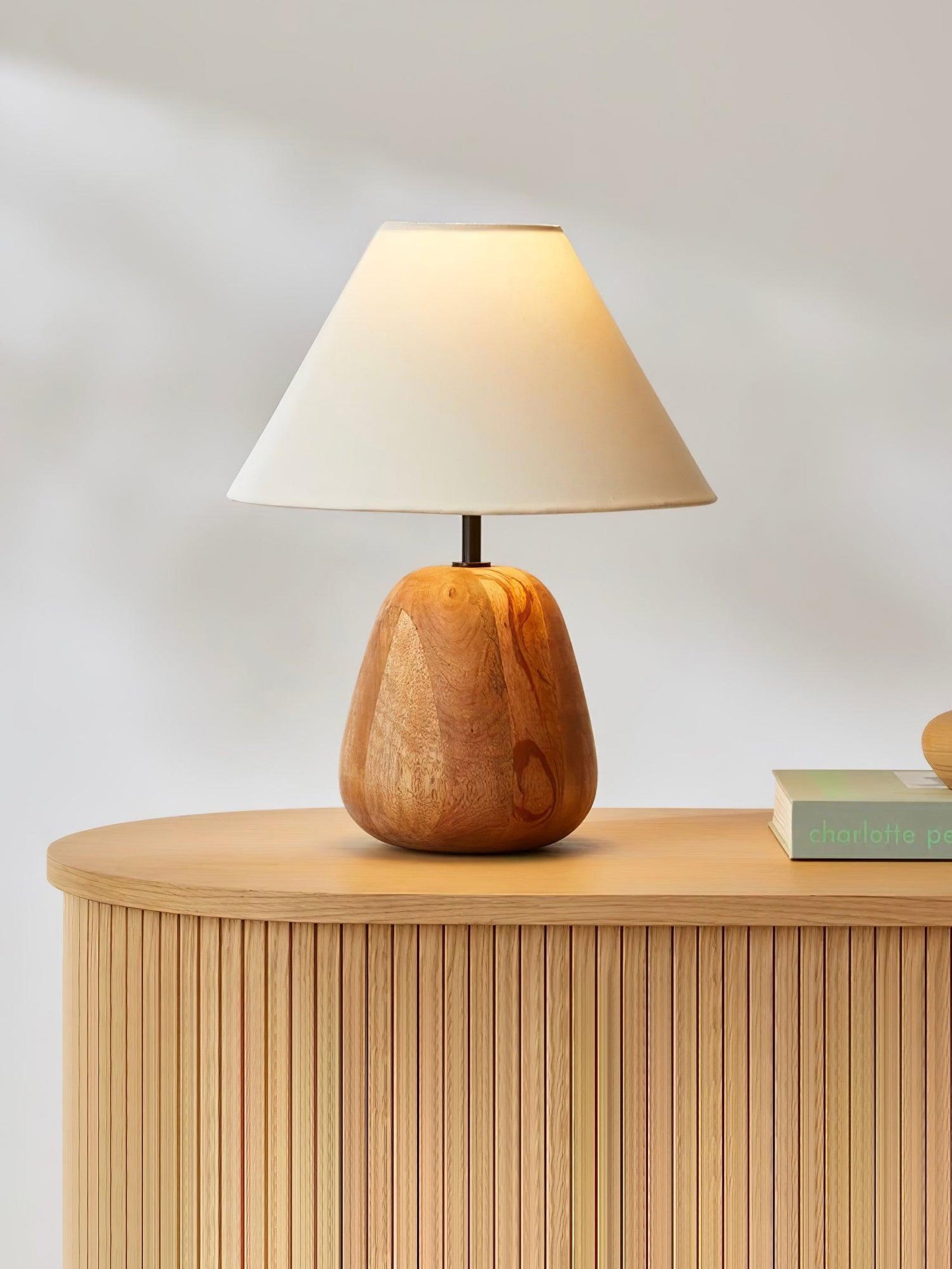 Grooved Country Wood Table Lamp - Cueteks