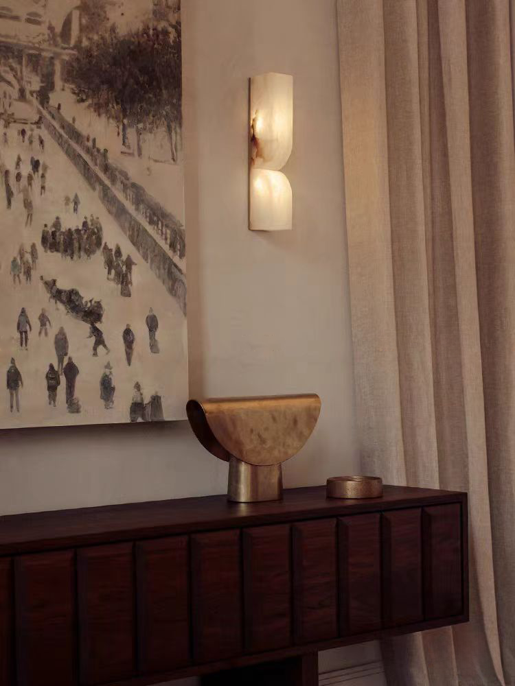 Double Curve Alabaster Wall Light - Cueteks