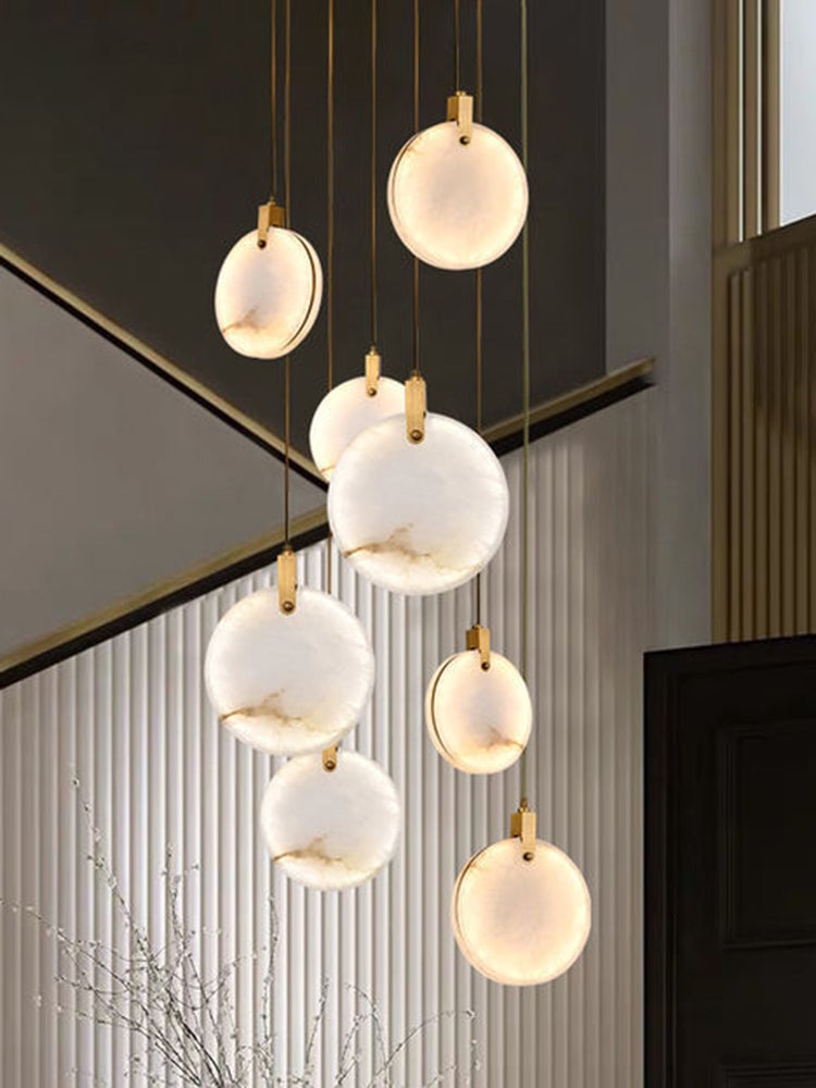 Tiered Alabaster Staircase Chandelier - Cueteks