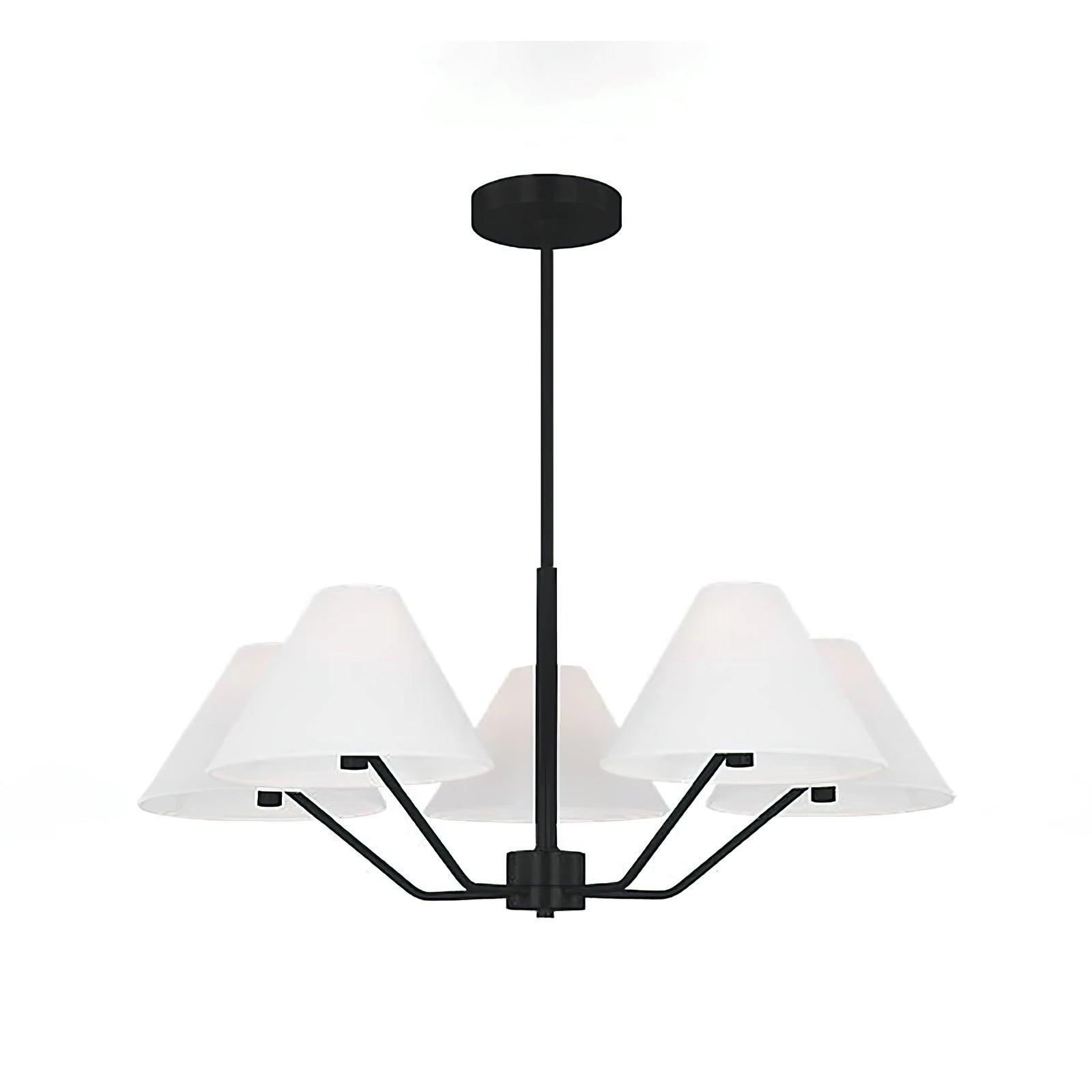 Minimalist Black Fabric Shade Chandelier - Cueteks