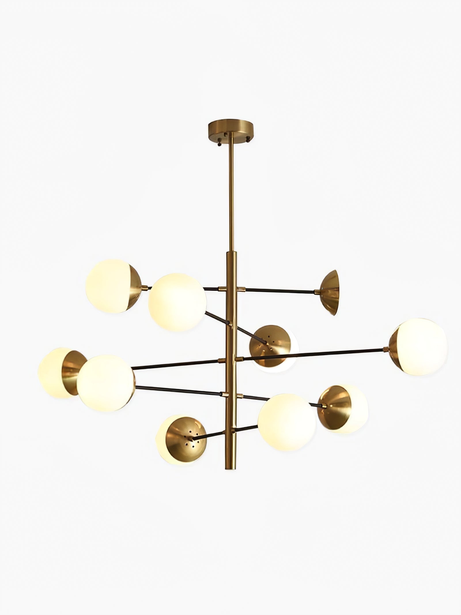 10-Globe Modern Brass Chandelier - Cueteks